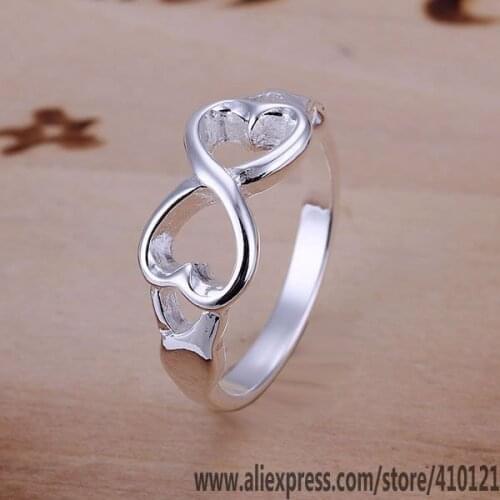 R092 Lucky Charm Silver Color Rings For Women Jewelry Wholesale Women Accessorie Fashion 8-shaped Ring /dsyamkfa Enuanfba
