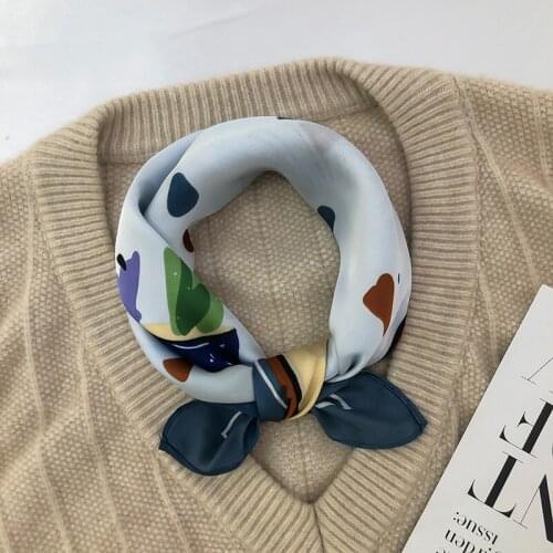 Summer Cartton Square Silk Scarf Women Fashion Luxury Hair Neck Shawls Spring Small Office Hijabs Foulard Scarves PJ167