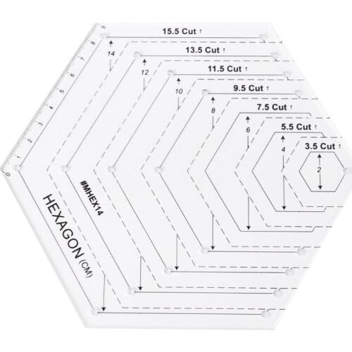 Hexagon Quilting Ruler Patchwork Plastic Template DIY Sewing Tools Useful for Handy Measurement