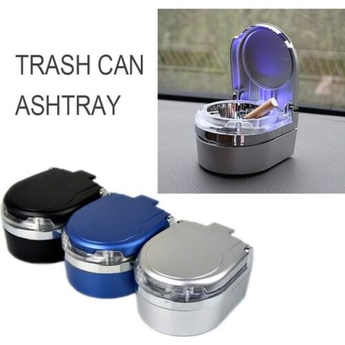 Shunwei car ashtray with LED ashtray car home use ashtray 3 colors sd mini portable car ashtray Metal metal ashtray