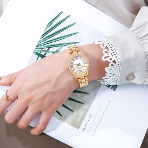 SKMEI Luxury Diamond Rhinestone Dial Women Quartz Movement Date Female Analog Bracelet Ladies Brand Clock Relogio Feminino