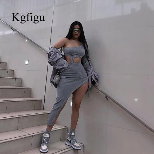 KGFIGU elastic hight fitness tracksuit two piece set women outfit Strapless fashion crop top+Short skirt streetwear clothes