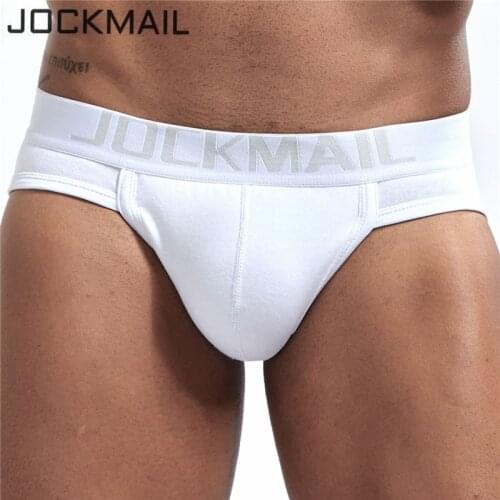 JOCKMAIL Brand Men Underwear Briefs Mens Underpants Cueca Masculina U Pouch Male Panties Mens briefs Gay Underwear white Pants