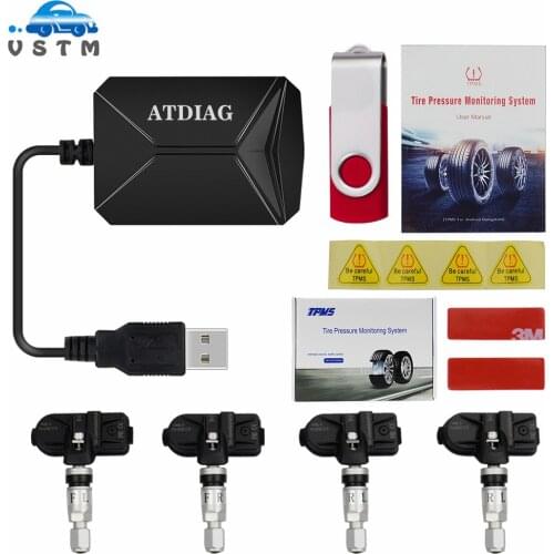 USB Android TPMS Tire Pressure Monitoring System Display Alarm 4 Sensors for Android Car DVD Radio Multimedia Player