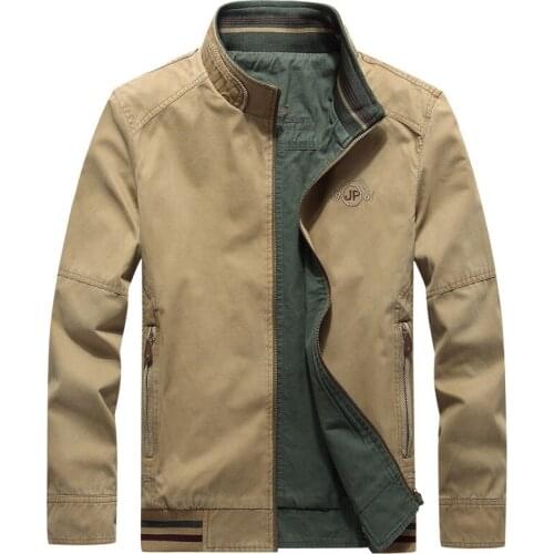 Brand Jacket Men Windbreaker Double-sided Man Jacket Coat Pure Cotton Military Jackets Autumn Outwear Coat Jaqueta Masculina 4XL