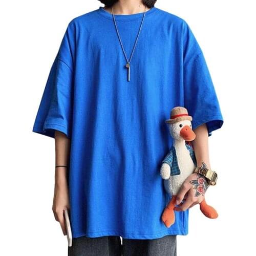 ZuoLunOuBa Summer New Arrival Trend Solid Color Women T Shirt Loose Short Sleeves Blank Fashion Tees Tops Female