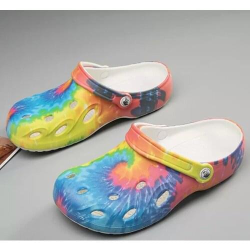 Womens Sandals Baotou Dongdong Shoes Comfortable Breathable Non Slip Garden Shoes Color Graffiti Beach Shoes Slippers Size 41