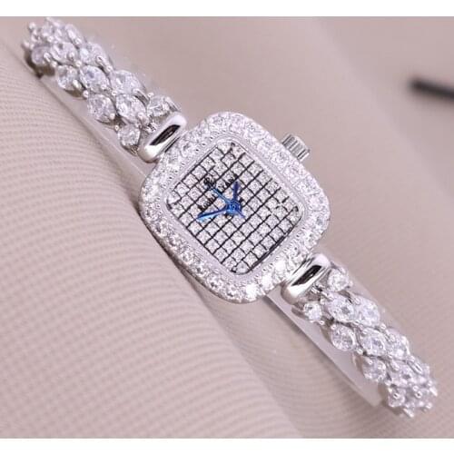 Full Crystal Royal Crown Lady Womens Watch Japan Quartz Hours Fine Fashion Jewelry Clock Bracelet Luxury Girls Gift Box