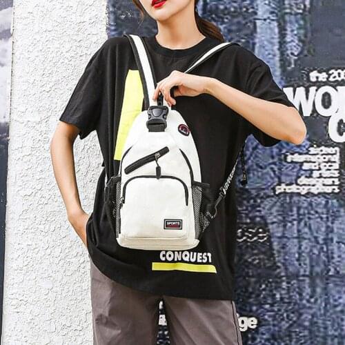 Womens Backpack 2021 Casual Girls Chest Bag With Earphone Hole Men Travel Backpack Multi-Functional Shoulder Bag Mochila Mujer