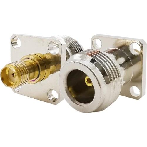 1PCS N-Type N Female to SMA Female Jack With 4 Hole Flange Panel Mount RF Coaxial Adapter SMA to N Connector