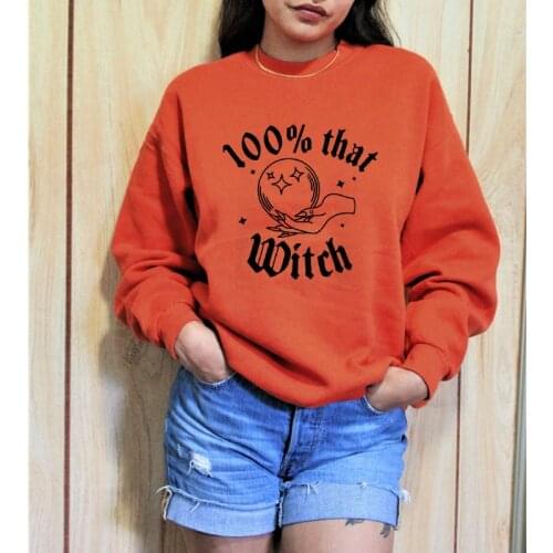 100% That Witch Sweatshirt Funny DNA Test Witch Pullovers Trendy Womens Trick Or Treat Halloween Party Sweatshirts Streetwear