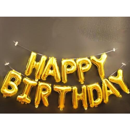 13pcs/lot Happy Birthday 16 Inch Foil Letter Balloons Party Decoration Kids Blue Pink Birthday Balloons Event Supplies