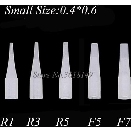 1R 3R 5R F5 F7 Tattoo Needle Tips Disposable Plastic Needles Cap Permanent Makeup Eyebrow Lips Machine Giant Sun Small Size