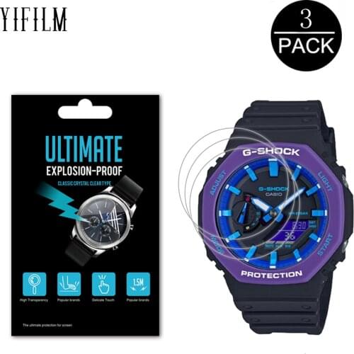 3PCS Explosion Proof Film For Casio G-SHOCK GA-2100THB GA-2100TH GA-2100THS GA-2100 GA-2000GZ LCD Clear Film Screen Protector