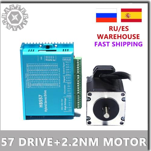57HSE2.2N+HBS57 Closed-loop step motor 57 Stepper Motor Driver 2.2nm Servo Motor 2.2NM 57 Hybrid closed loop Nema 23 2-phase