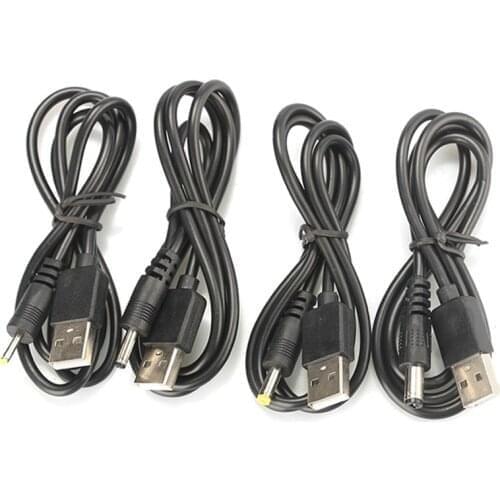 DC Power Adapter Plug USB Convert To 2.5*0.7/3.5*1.35/4.0*1.7/5.5*2.1 mm Black Shape Right Angle Jack With Cord Connector Cable