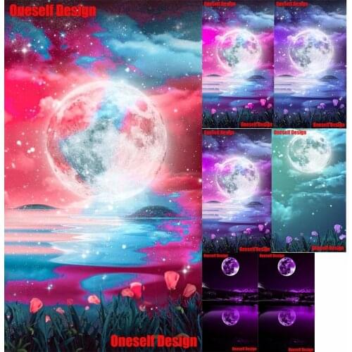 Great diamond painting full drill moon 5d diamond embroidery full set moon scenic diamond painting full 5d diamond mosaic sale