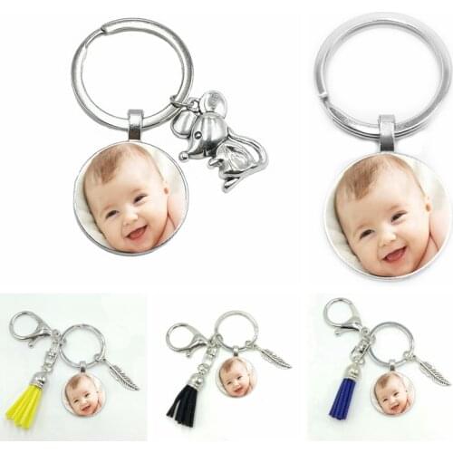 2020 new year of the mouse custom baby parents mother infant grandparents photo tassel keychain logo custom jewelry gift
