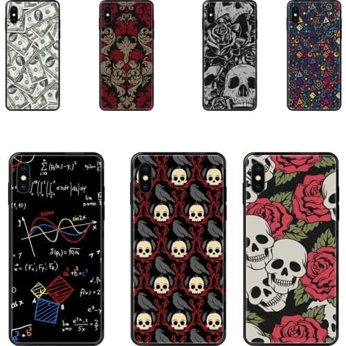 For Redmi Note 4 5 5A 6 7 8 8T 9 9S Pro Max Money Cash Skull Flower Cute Black Soft TPU Cases Capa Cover