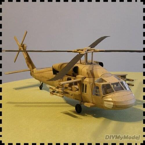 DIYMyModeI Black Hawk Sikorsky UH-60 Helicopter 1:33 Scale DIY Handcraft Paper Model Kit Puzzles Handmade Toy DIY