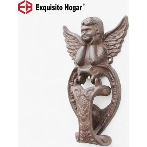 Design Style Cast Crafts Retro Iron Knocked Door Handle Antique Courtyard Home Furnishing Mural Owl Bird Rudder Angel Horse