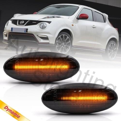 For Nissan Qashqai Dualis Juke Micra Micra X-Trail Smart Fortwo 2pcs Dynamic Amber Led Side Marker Light Fender Turn Signal Lamp