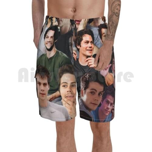 Dylan O’brien Collage Beach Shorts Men Beach Pants Swim Trunks Dylan O Brien Bob Dylan O Brien Teen Wolf Stiles