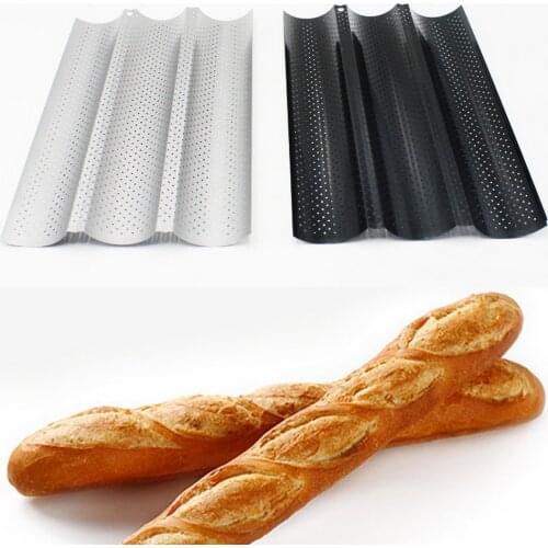 Baking tray Wave Baguette Mould long stick Non-toxic Baking Dishes Pastry Tray Oven Rolling French bread stick baking pan 5