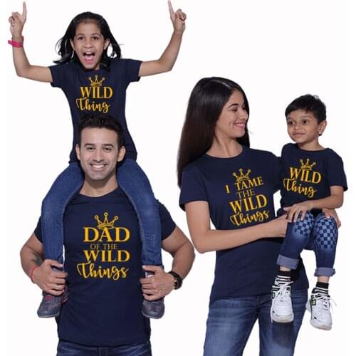 Dad of The Wild Thing, Mon Tame The Wild Thing T Shirt Family Matching Outfits Mom and Dad and Children T-shirt