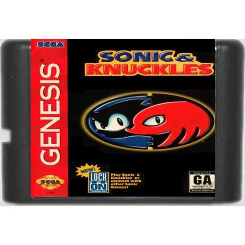Sonic & Knuckles Region Free 16 bit MD Game Card For Sega Mega Drive For Genesis