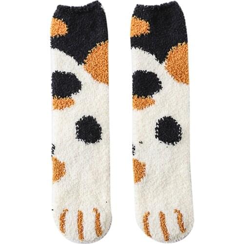 Funny Animal paw Cashmere Socks Men Women Winter Warm sock Extremely Cozy Cat claw Ankle Sock Sleep Bed Floor Home Sox