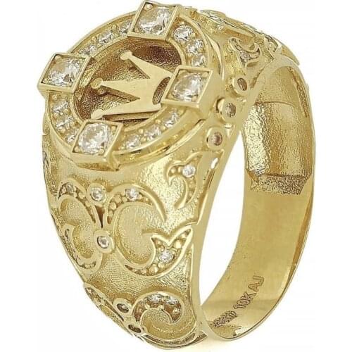 Ring Men Women Gold Color Fashion Hip Hop Classic Crown Retro Carved Temperament Accessories Unisex Personalized Jewelry Gifts