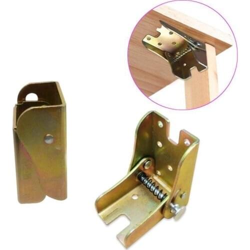 2PC Iron Hinges 90 Degrees Foldable Self-Locking Brackets for Sofa Table Chair Home Furniture Extension Leg Hardware Accessories