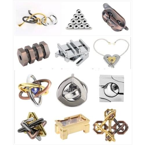 New style Diecast kirsite toy Classic Metal IQ Teaser Cast Puzzles Game Brain IQ Toys for Adults Children Kids Enlighten Toys