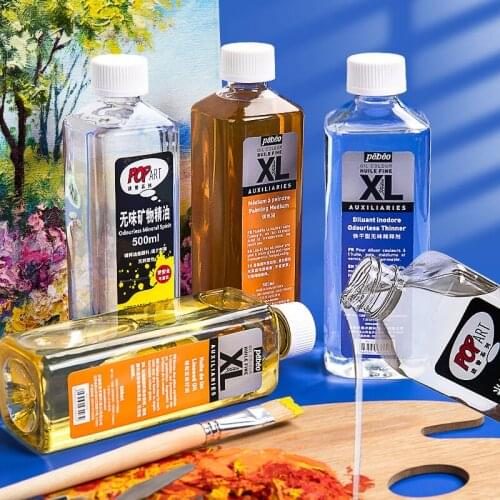 Pebeo 500ML Oil Paint Thinner Colorless And Odorless Oil Paint Medium Art Supplies Painting Tools Oil Paint Additive Drawing Art