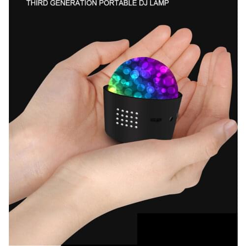 Mini Car Disco Ball RGB DJ Light USB Rechargable Protable Voice Activated Rotating Stage Party Lights Magic Lamp Lighting