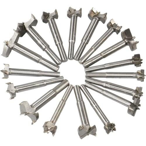 17Pcs Forstner Bit Set Drill Bits Tungsten High Speed Steel Woodworking Hole Saw Set Wood Drill Bit Auger Opener for Woodworking