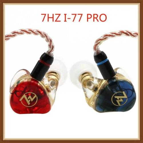 7HZ I-77 Dynamic Driver Custom Made HiFi Music Monitor DJ Studio In-Ear Earphone IEMs with Detachable MMCX Cable Earbuds
