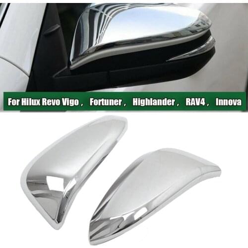 NEW-Car Rear View Mirror Decoration Side Door Mirror Cover Cap for Toyota Hilux Revo Vigo Fortuner Highlander RAV4 Innova