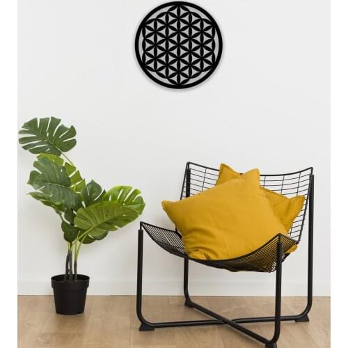 Cleaning crystals healing disc life energy matte wood and mirrored plexi disc base Flower as for home wall office walldecor wood