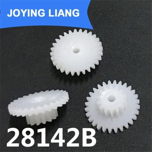 28142B 0.5M Plastic POM Gear Diameter 15mm 28 Teeth 14 Teeth Double Layer Gear 2.05mm Hole DIY Toy Parts Accessories