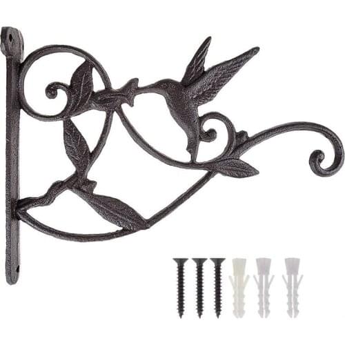 Hanging Plant Hook Hummingbird Cast Iron Decorative Flower Basket Wall Hanging Hooks Bracket Hanger For Indoor Outdoor Plants Bi
