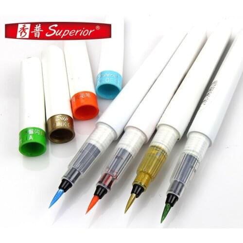Superior Stationery set, bright color brush, painting, calligraphy, beautiful pen, color soft head, comic pen set, bring ink