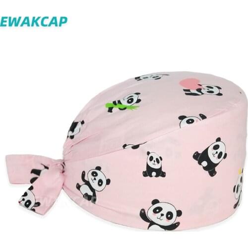 Adjustable Scrub Caps Pure Cotton Anime Printing Nursing Hats Beauty Salon Working Cap Laboratory Pet Shop Workers Surgicals Hat