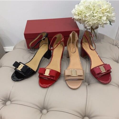 2021 New Summer Sandals Round Toe Women Sandals Butterfly-Knot Genuine Leather Buckle Strap Women Shoes Fashion Hot Shoes Woman