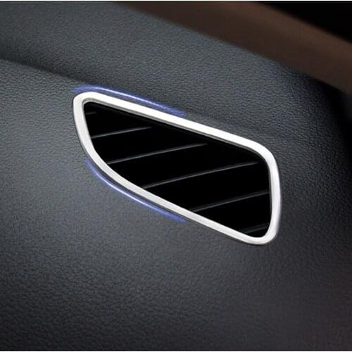 SBTMY 2PCS/SET Stainless steel decoration frame of air outlet of air conditioner for automobile dashboard for Audi A6L 2012-18