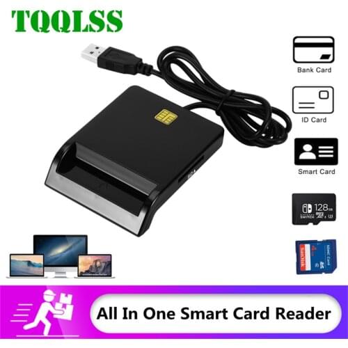 TQQLSS Smart Card Reader For Bank Card IC/ID EMV SD TF MMC USB SIM Card Readers for Windows 7 8 10 Linux OS