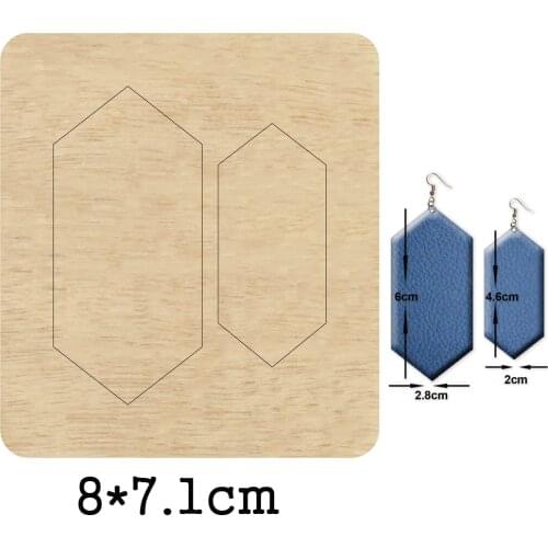 Sexy Hexagon Earring Large Geometric Earring Handwork Cutting Mold Wood Dies Blade Rule Cutter For DIY Leather Cloth Paper Craft