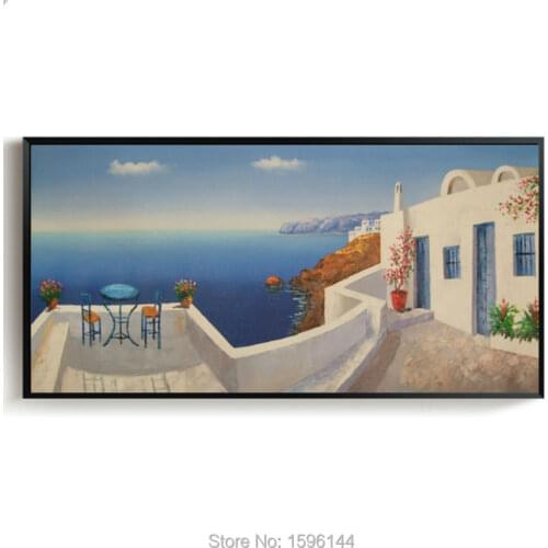 Modern oil painting Wall art Picture for living room 100% Hand painted canvas Mediterranean Seascape Paintings Home decor #915