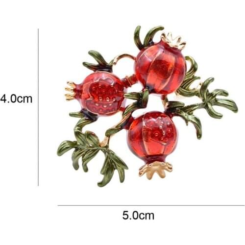 Red Pomegranate Brooch Autumn Fruit Pin Enamel Brooches For Women Coat Accessories New Design Cheap Price 2020 Gift